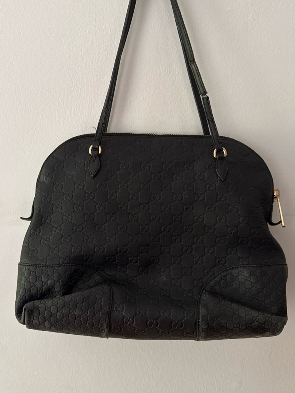 Gucci Black Bree Dome GG Leather Tote Bag